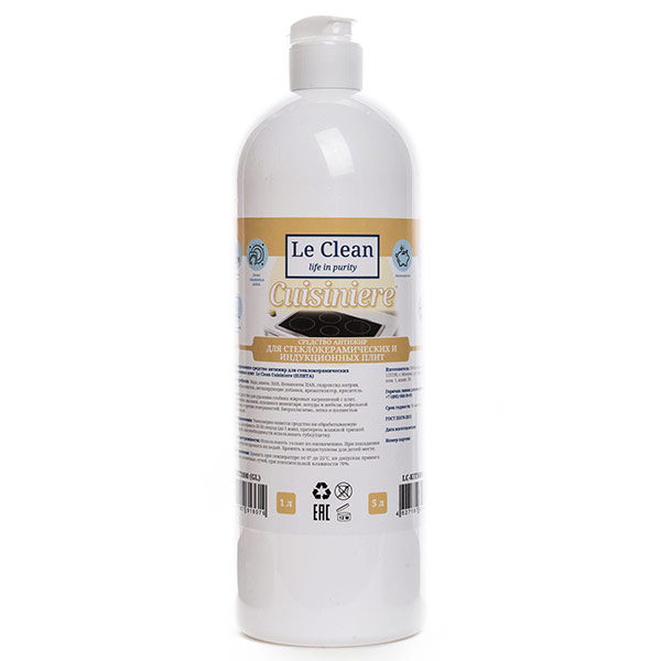 Средство для чистки Le Clean Cuisiniere антижир для стеклокерамических и индукционных плит 1 литр