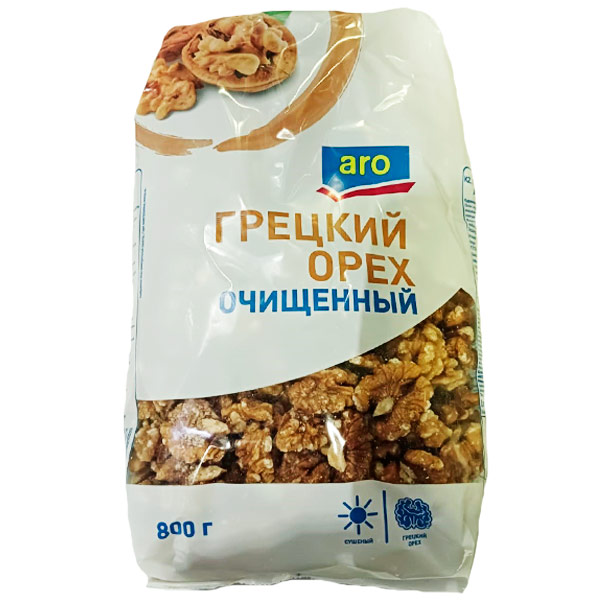 Орехи грецкие Aro сушеные очищенные 800 гр