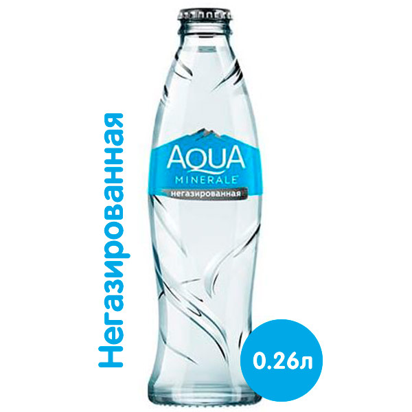 Вода Аква Минерале 0,26 литра, без газа, стекло, 12 шт. в уп.