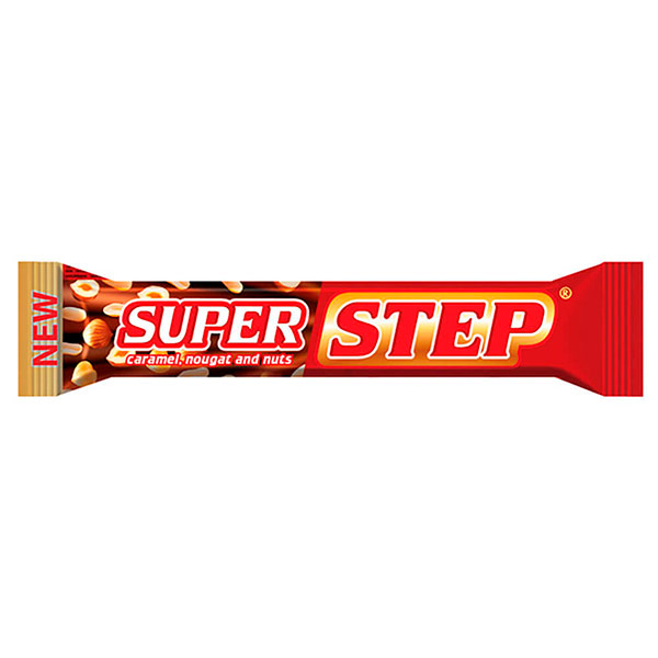 Батончик Славянка Super Step нуга арахис карамель 65 гр