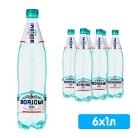 Вода Боржоми / Borjomi 1 литр, газ, пэт, 6 шт. в уп.