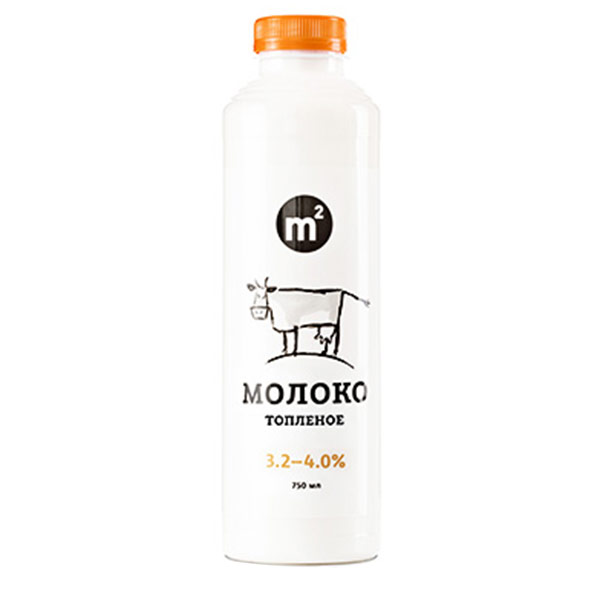 Молоко цельное топленое пастеризованное Ферма М2 3,2-4% 750 мл - фото 1