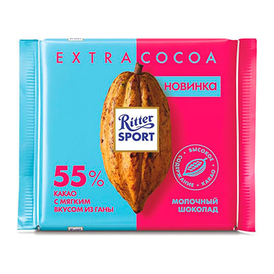 Шоколад Ritter Sport 55% какао из Ганы 100 гр