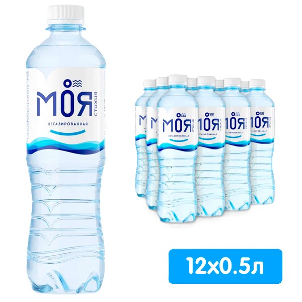 Вода Моя стихия 0.5 литра, без газа, пэт, 12 шт. в уп.