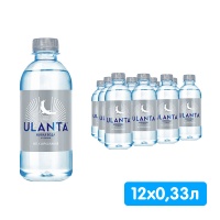 Вода природная Уланта / Ulanta 0.33 литра, без газа, пэт, 12 шт. в уп.