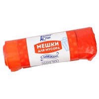 Мешки для мусора Домашний сундук красные с завязками 60 литров, 10 шт