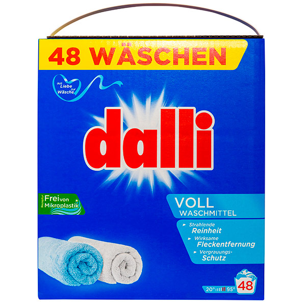 Стиральный порошок Dalli Voll для стирки цветного средне и сильнозагрязненного белья 3,12 кг - фото 1