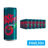 Dr.Pepper / Доктор Пеппер Cherry Вишня  0.33 литра, ж/б, 24 шт. в уп.