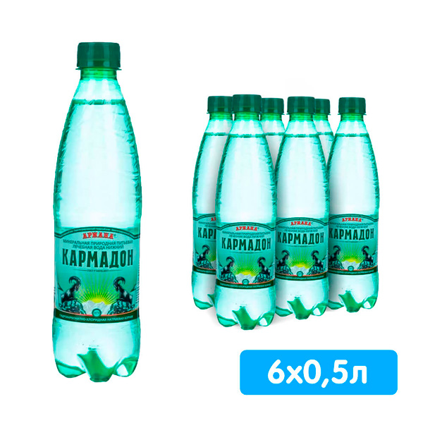 Вода Кармадон Ариана 0.5 литра, газ, пэт, 6 шт. в уп