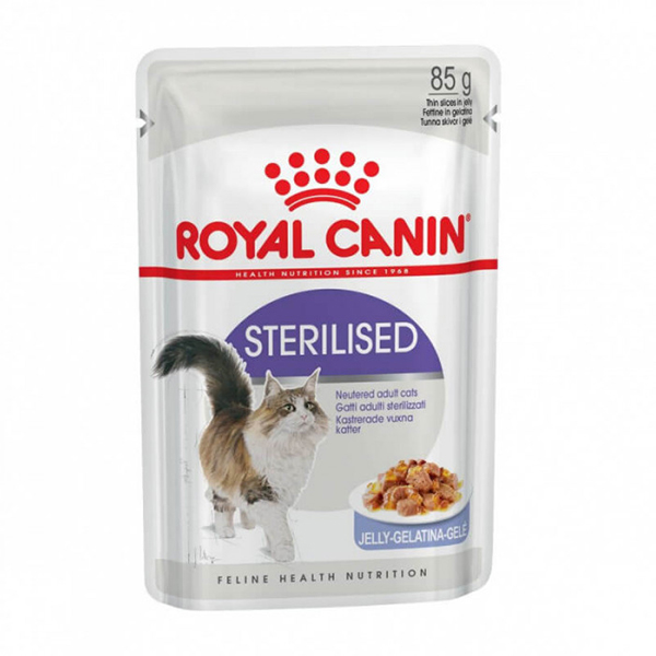Консервы Royal Canin Sterilised для кастрированных и стерилизованных котов и кошек кусочки в желе 85 гр (24 шт)