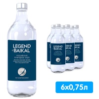 Вода Легенда Байкала 0.75 литра, без газа, стекло, 6 шт. в уп.