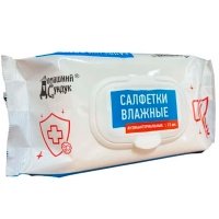 Салфетки влажные Домашний сундук антибактериальные с клапаном 72 шт