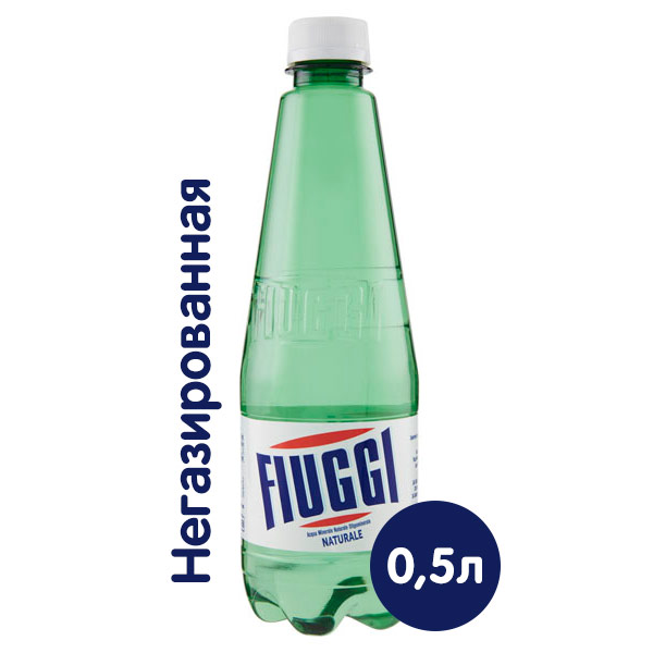 Вода Fiuggi Natural 0,5 литра, без газа, пэт, 6 шт. в уп.