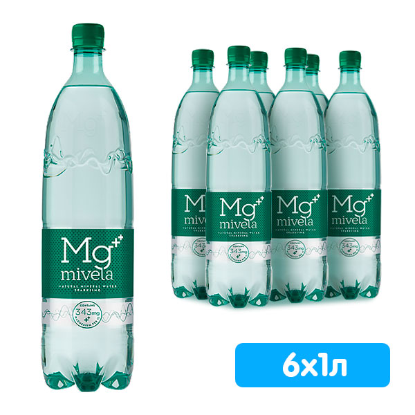 Вода Mivela Mg++ / Мивела 1.0 литр, газ, пэт, 6 шт. в уп.