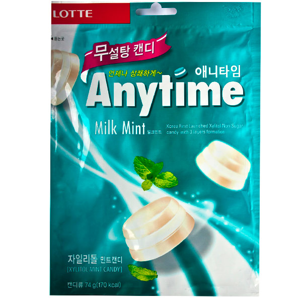 Карамель Anytime Milk Mint молочно-мятная 74 гр