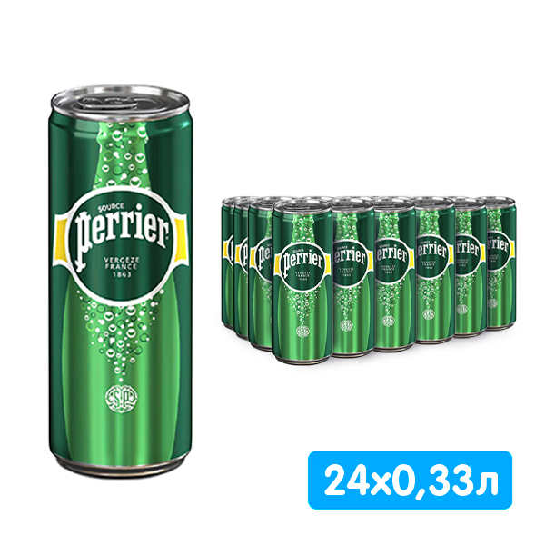 Вода Perrier 033 литра газ жб 24 шт в уп 5250₽