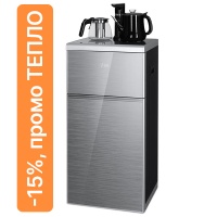 Кулер с чайным столиком Тиабар Ecotronic TB60-LNA серебристый/черный (шкафчик 8 литров)