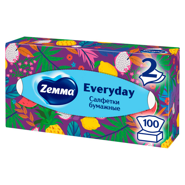 Косметические салфетки Zewa everyday 2-х сл.(100шт)