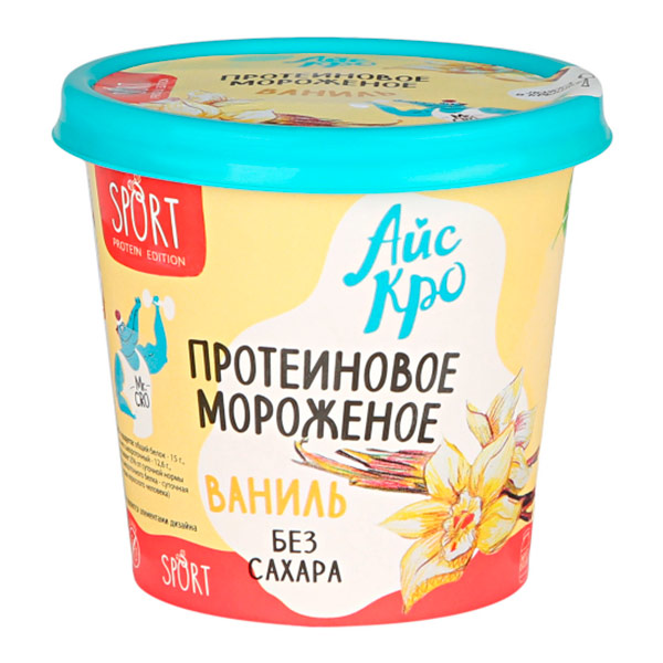 Молочное мороженое АйсКро протеиновое Ваниль БЗМЖ 2% 75 гр