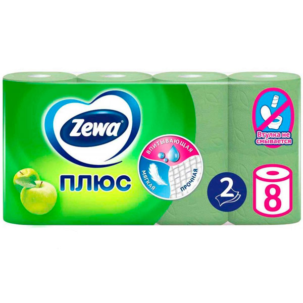 Туалетная бумага Zemma Плюс (яблоко) (8шт.)