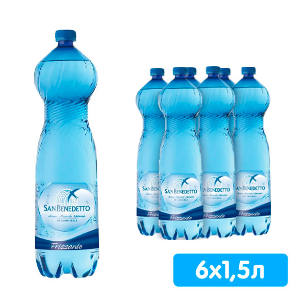 Вода San Benedetto 1.5 литра, без газа, пэт, 6 шт. в уп.