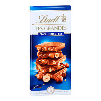 Шоколад Lindt Les Grandes молочный шоколад с лесными орехами 150 гр