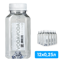 Вода VodaVoda 0,25 литра, без газа, пэт, 12 шт. в уп.