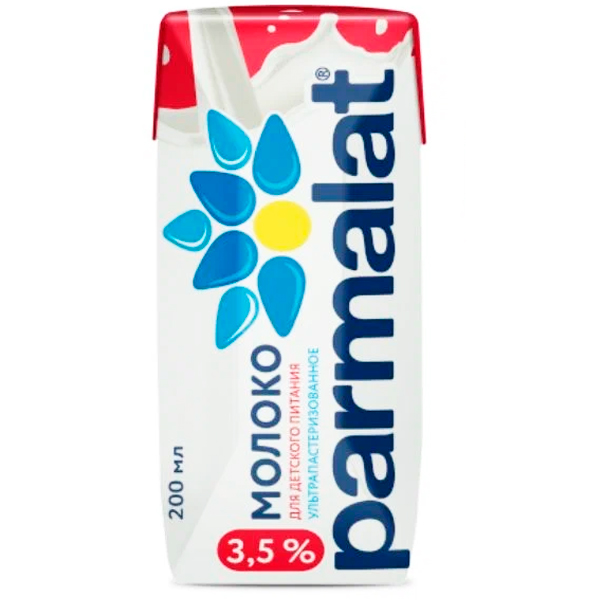 Молоко Parmalat ультрапастеризованное 3,5% БЗМЖ 0,2 литра - фото 1