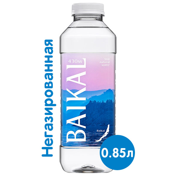 Глубинная байкальская вода Baikal430 0.85 литра, без газа, пэт, 6 шт. в уп.
