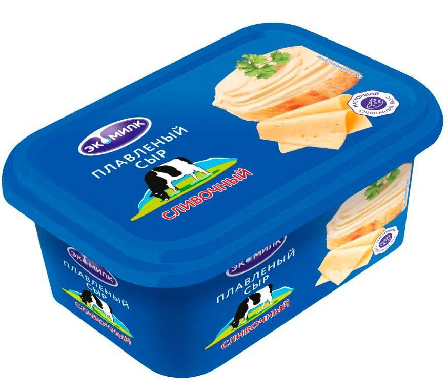 Сыр Экомилк плавленый сливочный 55% БЗМЖ 400 гр