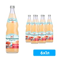 Черноголовка Лимонад Буратино 1 литр, газ, стекло, 6 шт. в уп.