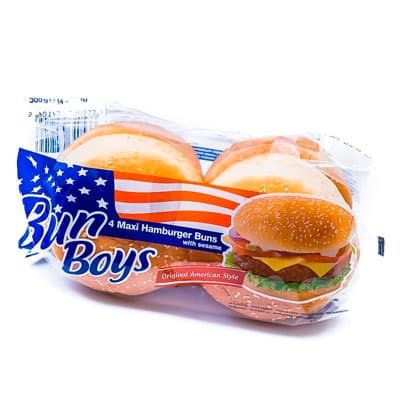 Булочки для гамбургеров Bun Boys с кунжутом большие 75 гр. (4 шт)
