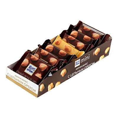 Шоколад Ritter Sport мини-микс с цельным орехом 3 вкуса 116 гр