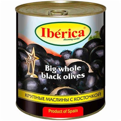 Маслины Iberica Гигантские с косточкой 875гр (1шт)