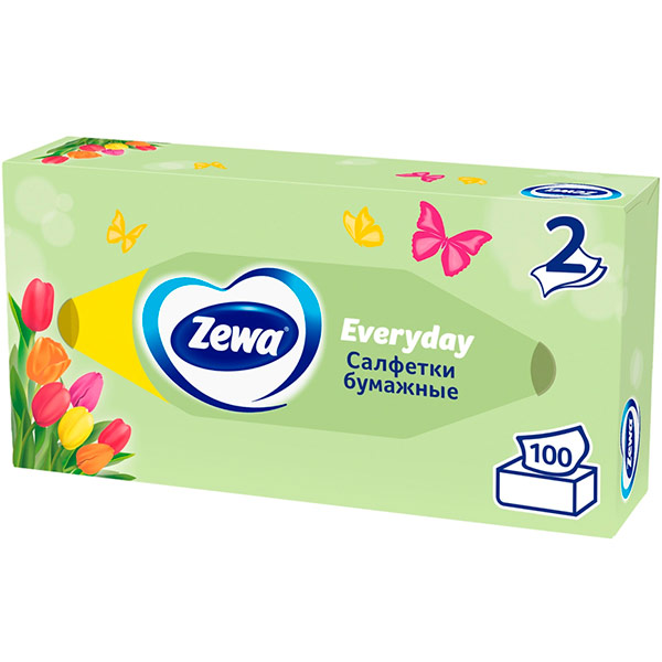 Косметические салфетки Zewa everyday 2-х сл.(100шт)