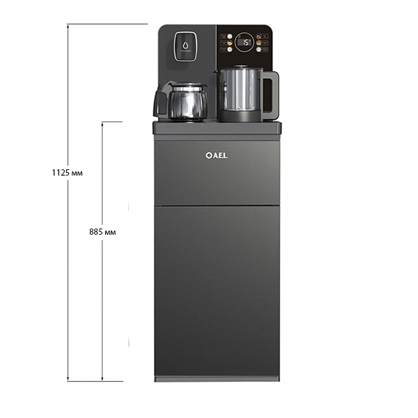 Кулер с чайным столиком Тиабар AEL LD-AEL-TB83a темно-серый (шкафчик 3 литра)