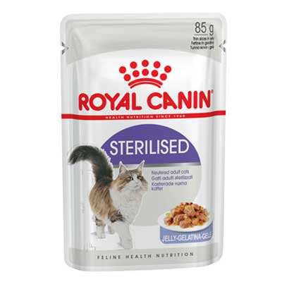 Консервы Royal Canin Sterilised для кастрированных и стерилизованных котов и кошек кусочки в желе 85 гр (12 шт)
