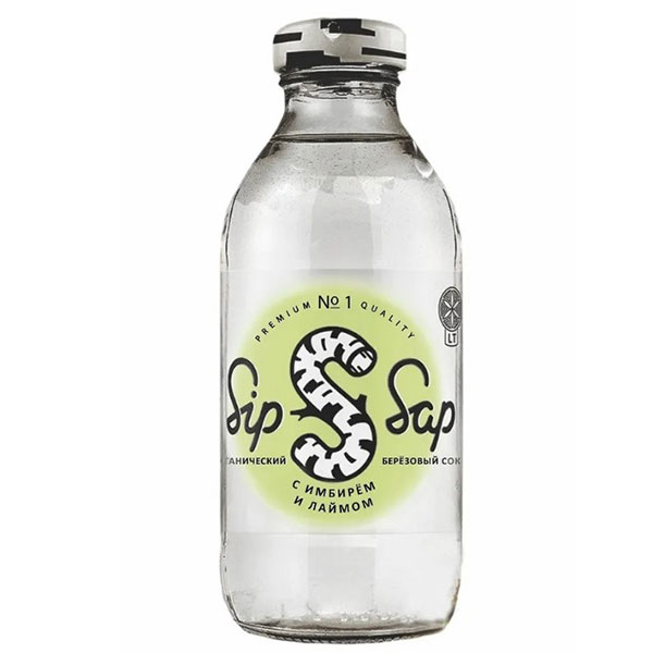 Сок берёзовый Sip Sap с имбирём и лаймом стекло 0.33 литра