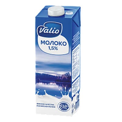 Молоко Valio Elite 1,5% БЗМЖ 973 мл, 12 шт. в уп