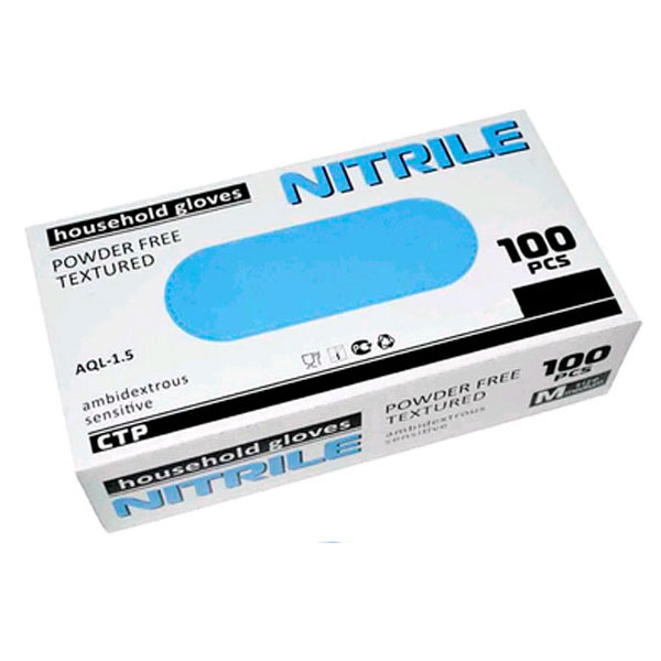 

Перчатки Household gloves нитриловые гипоаллергенные размер M 100 шт