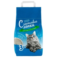 Наполнитель комкующийся Счастливые лапки 3 кг