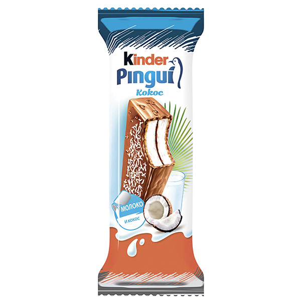 Пирожное бисквитное Kinder Pingui в молочном шоколаде с кокосовой начинкой 30 гр
