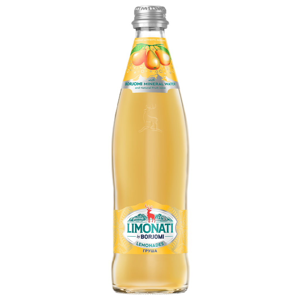 Напиток Limonati by Borjomi с соком груши 0.5 литра, газ, стекло, 12 шт. в уп. Напиток Limonati by Borjomi с соком груши 0.5 литра, газ, стекло, 12 шт. в уп.