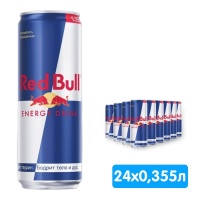 Энергетический напиток Red Bull / Ред Булл 0.355 литра, ж/б, 24 шт. в уп.