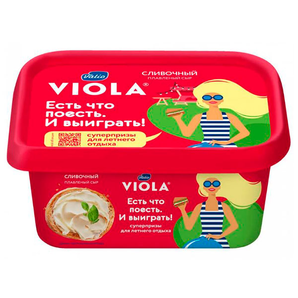 Сыр Valio Виола плавленный сливочный 50% БЗМЖ 400 гр