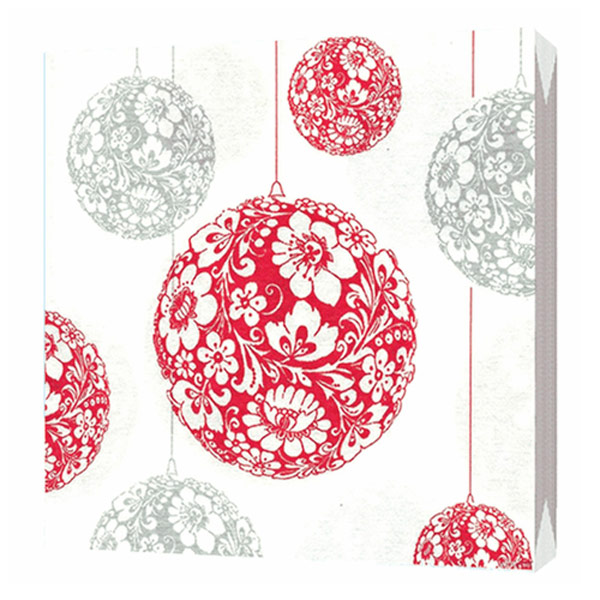 Салфетки бумажные Bulgaree Green Новогодние шары красные сервировочные 33х33 см, 20 шт