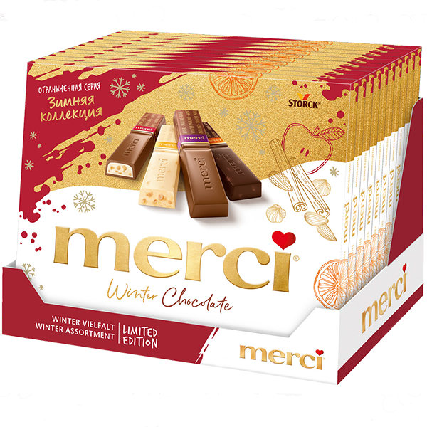 Набор шоколадных конфет Merci Ассорти зимних вкусов 250 гр