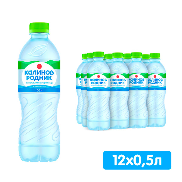 Вода Калинов Родник 0.5 литра, без газа, пэт, 12 шт. в уп.