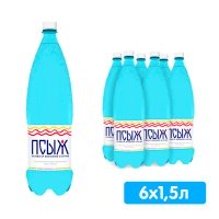 Вода Псыж лечебно-столовая 1.5 литра, газ, пэт, 6 шт. в уп.