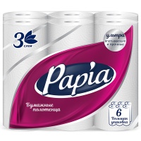 Бумажные полотенца Papia белые 3 слоя (6шт) Бумажные полотенца Papia белые 3 слоя (6шт)